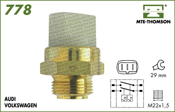 MTE-Thomson 778.85/95 - Термовыключатель, вентилятор радиатора / кондиционера unicars.by