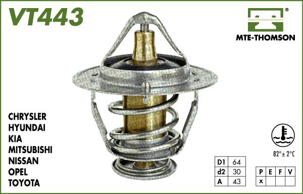 MTE-Thomson VT443.82 - Термостат охлаждающей жидкости / корпус unicars.by