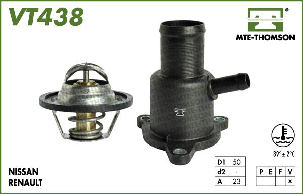 MTE-Thomson VT438.89 - Термостат охлаждающей жидкости / корпус unicars.by