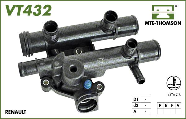 MTE-Thomson VT432.83 - Термостат охлаждающей жидкости / корпус unicars.by