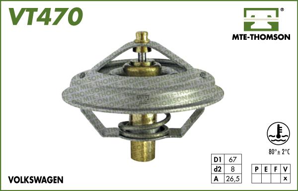 MTE-Thomson VT470.80 - Термостат охлаждающей жидкости / корпус unicars.by