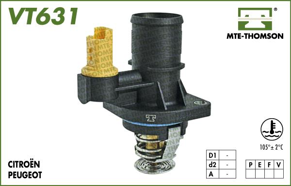 MTE-Thomson VT631.105 - Термостат охлаждающей жидкости / корпус unicars.by