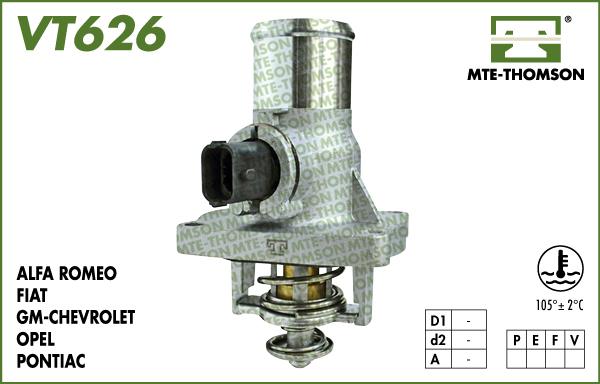 MTE-Thomson VT626.105 - Термостат охлаждающей жидкости / корпус unicars.by