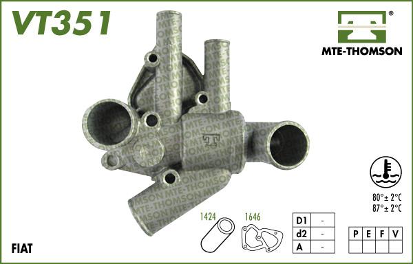 MTE-Thomson VT351.80 - Термостат охлаждающей жидкости / корпус unicars.by