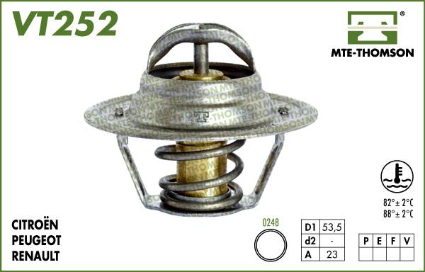 MTE-Thomson VT252.82 - Термостат охлаждающей жидкости / корпус unicars.by