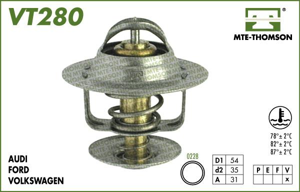 MTE-Thomson VT280.87 - Термостат охлаждающей жидкости / корпус unicars.by