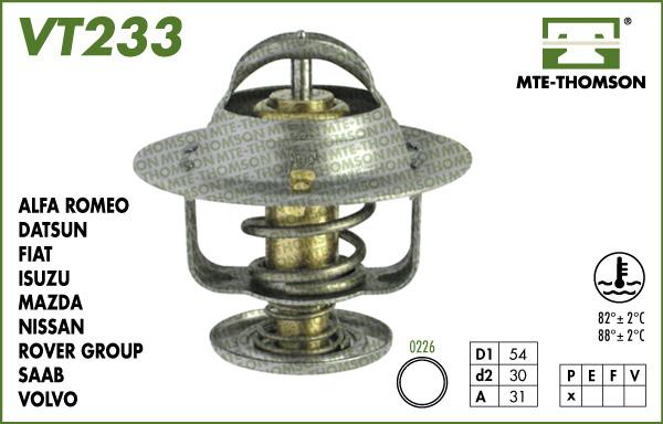 MTE-Thomson VT233.82 - Термостат охлаждающей жидкости / корпус unicars.by