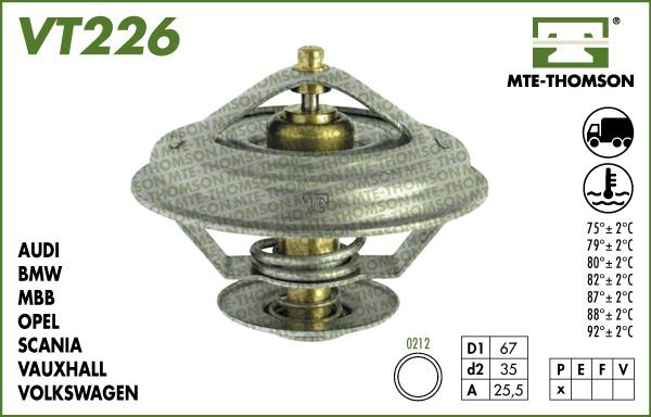 MTE-Thomson VT226.82 - Термостат охлаждающей жидкости / корпус unicars.by