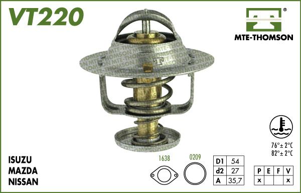 MTE-Thomson VT220.76 - Термостат охлаждающей жидкости / корпус unicars.by