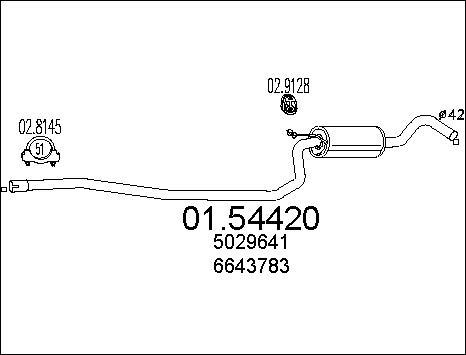 MTS 01.54420 - Средний глушитель выхлопных газов unicars.by