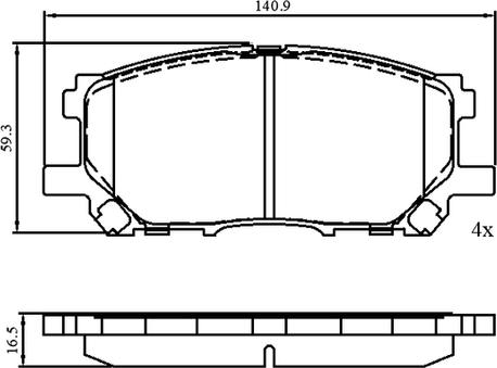 Herth+Buss Elparts FPE022 - Тормозные колодки, дисковые, комплект unicars.by