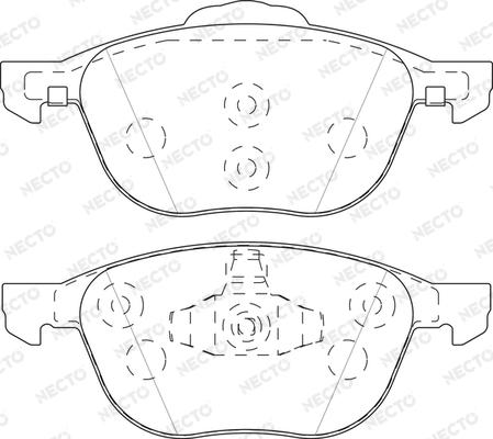 Necto FD7490A - Тормозные колодки, дисковые, комплект unicars.by