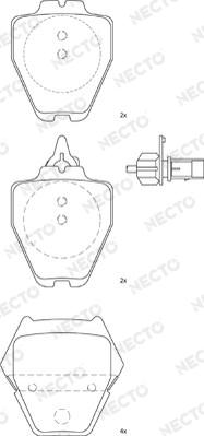 Necto FD7284A - Тормозные колодки, дисковые, комплект unicars.by