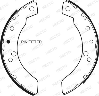 Necto N1350 - Комплект тормозных колодок, барабанные unicars.by