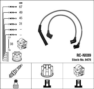 NGK 9478 - Комплект проводов зажигания unicars.by