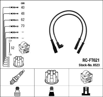 NGK 8523 - Комплект проводов зажигания unicars.by