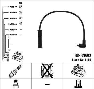 NGK 8185 - Комплект проводов зажигания unicars.by