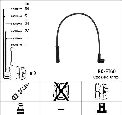 NGK 8192 - Комплект проводов зажигания unicars.by