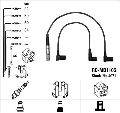 NGK 4071 - Комплект проводов зажигания unicars.by