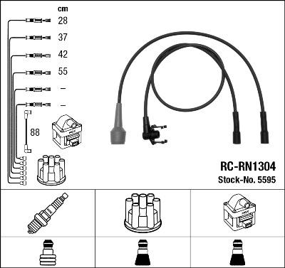 NGK 5595 - Комплект проводов зажигания unicars.by