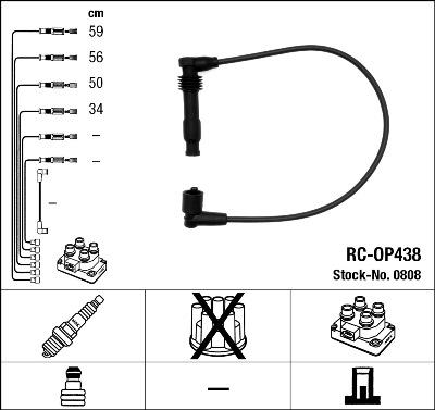 NGK 0808 - Комплект проводов зажигания unicars.by