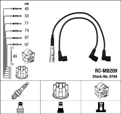 NGK 0744 - Комплект проводов зажигания unicars.by