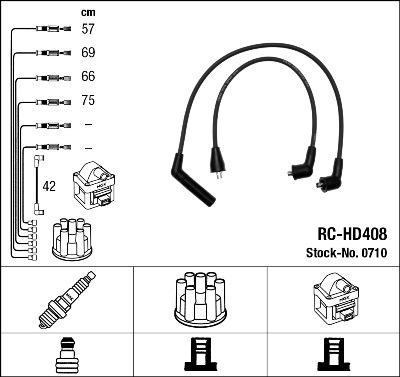 NGK 0710 - Комплект проводов зажигания unicars.by