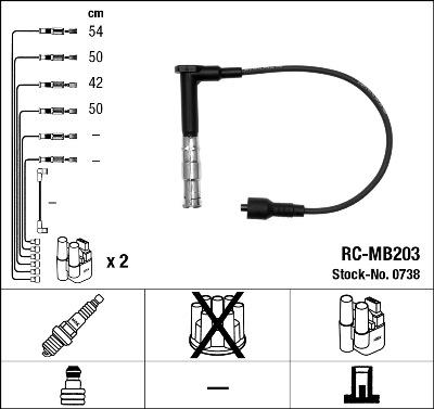 NGK 0738 - Комплект проводов зажигания unicars.by