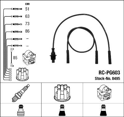 NGK 8495 - Комплект проводов зажигания unicars.by