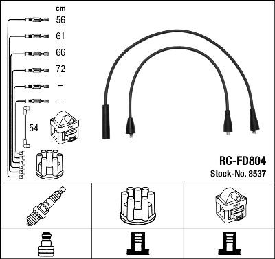 NGK 8537 - Комплект проводов зажигания unicars.by