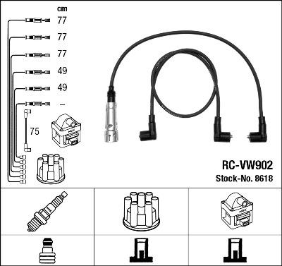 NGK 8618 - Комплект проводов зажигания unicars.by