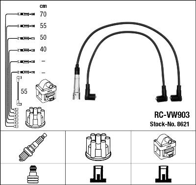 NGK 8621 - Комплект проводов зажигания unicars.by