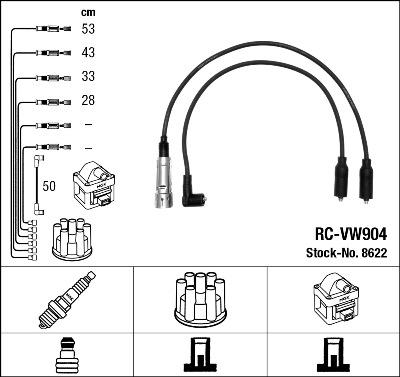 NGK 8622 - Комплект проводов зажигания unicars.by