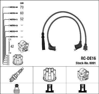 NGK 8091 - Комплект проводов зажигания unicars.by