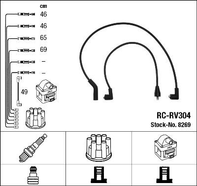 NGK 8269 - Комплект проводов зажигания unicars.by