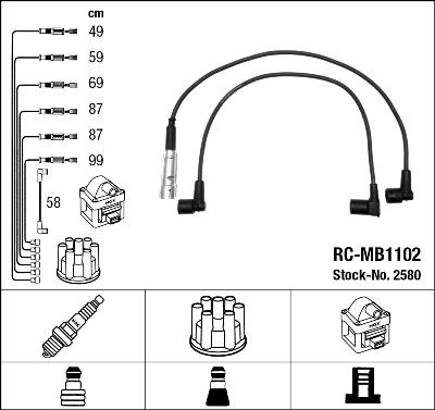 NGK 2580 - Комплект проводов зажигания unicars.by