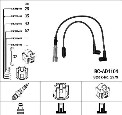 NGK 2579 - Комплект проводов зажигания unicars.by