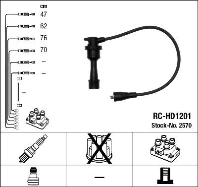 NGK 2570 - Комплект проводов зажигания unicars.by