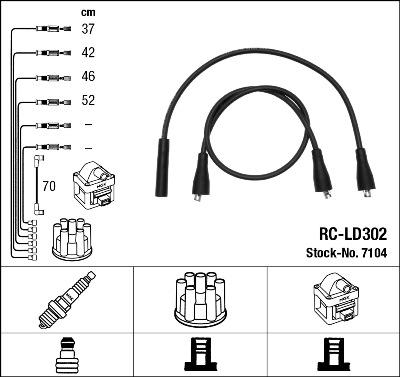 NGK 7104 - Комплект проводов зажигания unicars.by