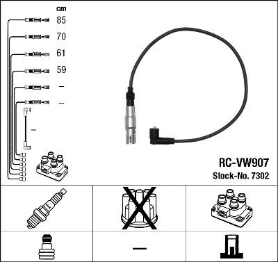 NGK 7302 - Комплект проводов зажигания unicars.by