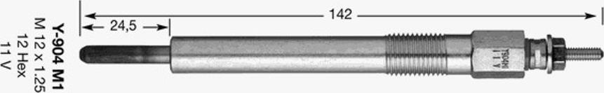 NGK Y904M1 - Свеча накаливания unicars.by