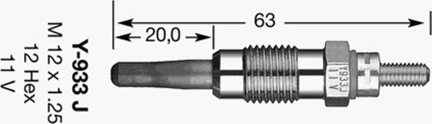 NGK Y-933J - Свеча накаливания unicars.by