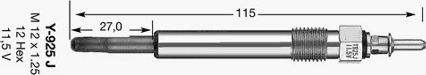 NGK Y-925J - Свеча накаливания unicars.by