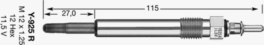 NGK Y-925R - Свеча накаливания unicars.by