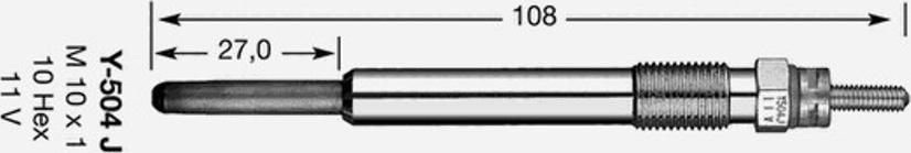 NGK Y-504J - Свеча накаливания unicars.by