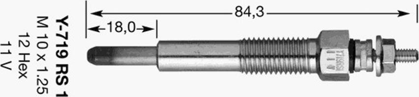 NGK Y-719RS1 - Свеча накаливания unicars.by