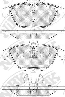 NiBK PN0460 - Тормозные колодки, дисковые, комплект unicars.by