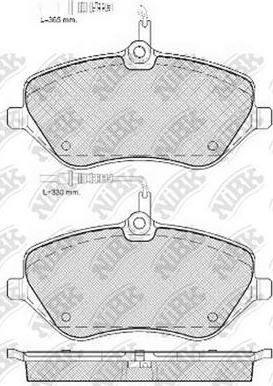 NiBK PN0470W - Тормозные колодки, дисковые, комплект unicars.by