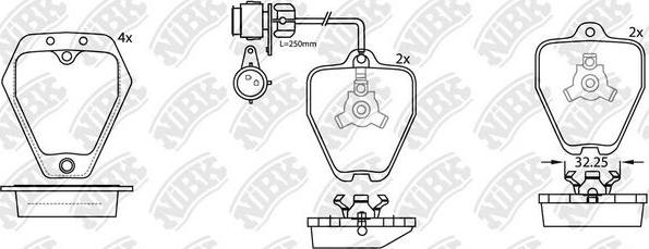 NiBK PN0105W - Тормозные колодки, дисковые, комплект unicars.by