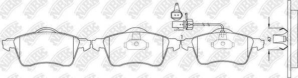 NiBK PN0108W - Тормозные колодки, дисковые, комплект unicars.by